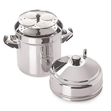 Tabakh IC206 6Rack Stainless Steel Idli Cooker with Strong Handles Makes 24 IdlisSilverLarge