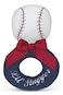 Bearington Baby Lil Slugger 55 Inch Red White and Blue Plush Stuffed Baby Baseball Soft Ring Rattle
