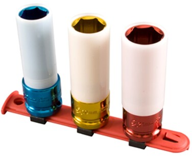 SUNEX TOOLS 2842 12Inch Drive Metric Extra Thin Wall Deep Wheel Protector Impact Socket Set 3Piece