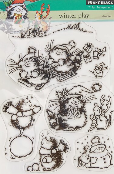 Penny Black 30265 Decorative Rubber Stamps Winter Play
