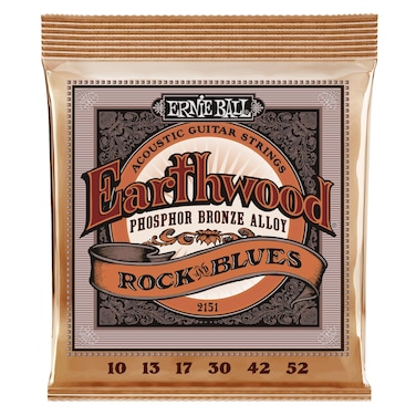 Ernie Ball Earthwood Rock  Blues Phosphor Bronze Acoustic Guitar Strings 1052 Gauge P02151