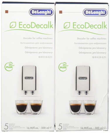 DeLonghi Eco Descaling Solution 5513291781 169 Fl Oz Pack of 2 White