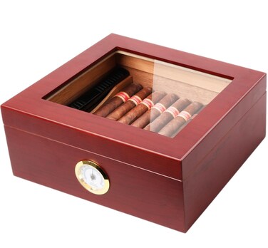 Premium Cigar Humidor for 2550 Cigars  Elegant Humidor humidor with Hygrometer and Humidifier  Cedar Lined Cigar Box for Optimal Humidity Control