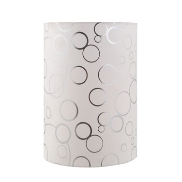 Aspen Creative 31304 Contemporary Design Hardback Drum Spider Lamp Shade Off White with Circle Pattern 8 Top x 8 Bottom x 11 Height