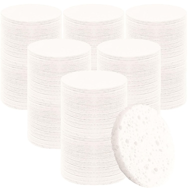 Beieverluck 300 Count Compressed Facial Sponges for Cleansing Natural Cellulose Cosmetic Spa Sponge for Face Cleansing Exfoliating Makeup or Mask Removal White