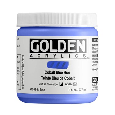 Heavy Body Acrylics by GOLDEN Cobalt Blue Hue 8 fl oz Jar Professional Acrylic Paint SemiOpaque