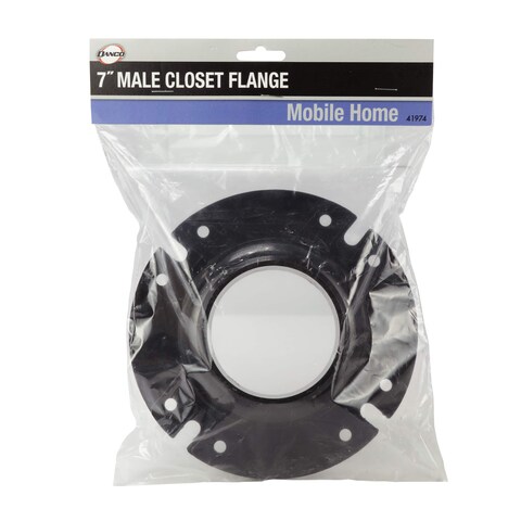 DANCO Mobile Home Male Closet Flange Black 7Inch x 314Inch 1Pack 41974