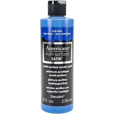 DecoArt Americana MultiSurface Satin Acrylic Paint 8Ounce True Blue