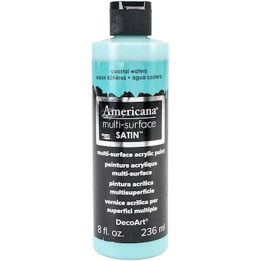 DecoArt Americana MultiSurface Satin Acrylic Paint 8Ounce Coastal Waters