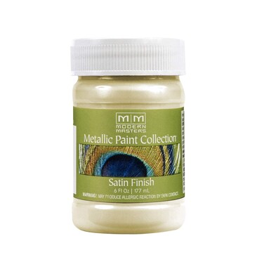 6 oz Modern Masters ME164 Flash Gold Metallic Paint Collection Satin WaterBased Decorative Metallic Paint