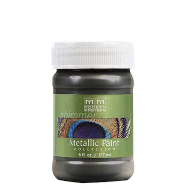 6 oz Modern Masters ME244 Steel Gray Metallic Paint Collection Satin WaterBased Decorative Metallic Paint