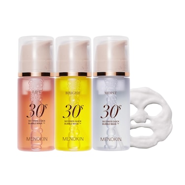 MENOKIN Korean Face Mask 3sets 30 seconds Quick Bubble Mask Collagen Brightening Moisturizing Hydration improvement Radianceboosting Easyto Use Glass Skin 321 floz