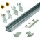PrimeLine 161791 ByPass Closet Track Kit 48 In 2Door Hardware BrassPlated Pulls 1 Kit