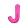 16 inch Letter J  Magenta AirFilled Foil Balloon