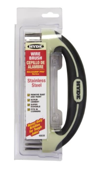 HYDE 46838 MAXXGRIP PRO Wire Brush 8Inch Beige