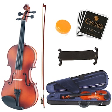 Mendini By Cecilio Violin For Beginners Kids  Adults  Beginner Kit For Student wHard Case Rosin Bow  Starter Violins Wooden Stringed Musical Instruments