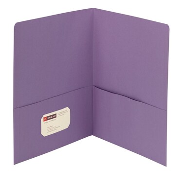 Smead TwoPocket Heavyweight Folder Letter Size Lavender 25 per Box 87865