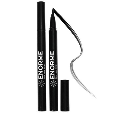 ENORME Black Waterproof Liquid Eyeliner  Vegan  CrueltyFree Formula  Hypoallergenic Eye Makeup for Waterline and Eyelids  LongLasting Liquid Eyeliner Pack of 1