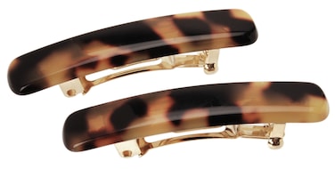 France Luxe Mini Rectangle Barrette Tokyo Set of 2  Classic French Design For Everyday Wear
