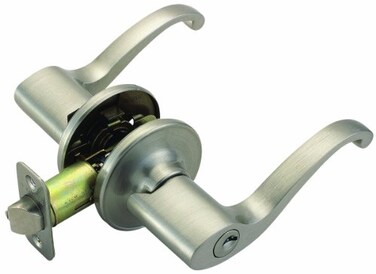 Design House 784918 Scroll Entry Door Lever Shade for Porch Entryway Barn 2Way Adjustable Satin Nickel