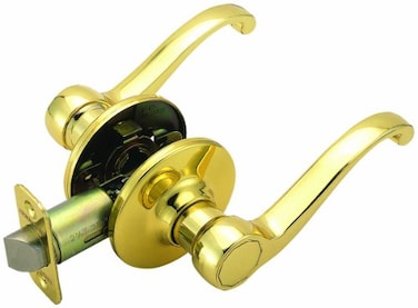 Design House 783035 Scroll 2Way Adjustable Passage Door Lever Polished Brass