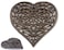 Cast Iron Heart Trivet  Decorative Cast Iron Trivet for Kitchen Countertop Or Dining Table  Vintage Design  675X65  with Rubber PegsFeet  Recycled Metal  Rustic Brown Color