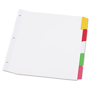 Universal Deluxe WriteOnErasable Tab Index 5Tab 11 x 85 White Assorted Tabs 1 Set