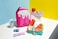 PackIt Freezable Playtime Lunch Box Pink Popsicle Built with EcoFreeze Technology Collapsible Reusable Zip Closure With Buckle Handle Perfect for Keeping School Lunches Fresh Large
