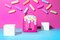 PackIt Freezable Playtime Lunch Box Pink Popsicle Built with EcoFreeze Technology Collapsible Reusable Zip Closure With Buckle Handle Perfect for Keeping School Lunches Fresh Large