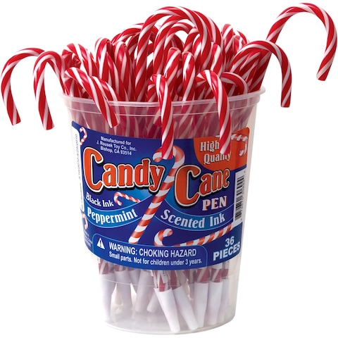 Candy Cane Pen with Peppermint Scented Ink  Tub of 36 Pens