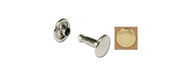 Tandy Leather Double Cap Rivets Medium Brass Plate 100pk 137311