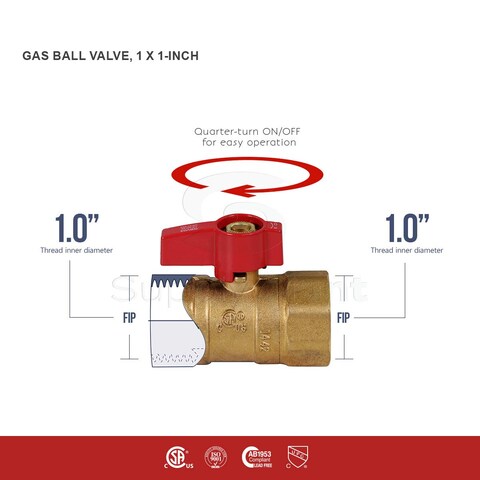 Flextron FTGV01F01F Gas Ball Valve 1 x 1Inch