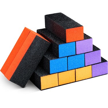 Nail Buffer Block 12 pcs 4 Sided Sanding Buffers for Acrylic and Natural Nails Medium 6080 Grit Nail Buffing Block  Pedicure Manicure Tool by CHELLO