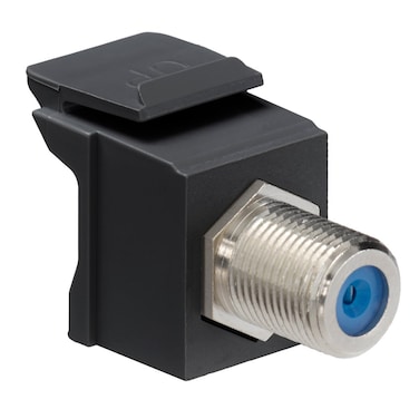 Leviton 41084FEF QuickPort FType Adapter NickelPlated Black