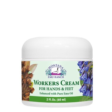 Montana Emu Ranch  Workers Cream for Hands and Feet  2 Ounce Jar  Enhanced with Pure Emu Oil