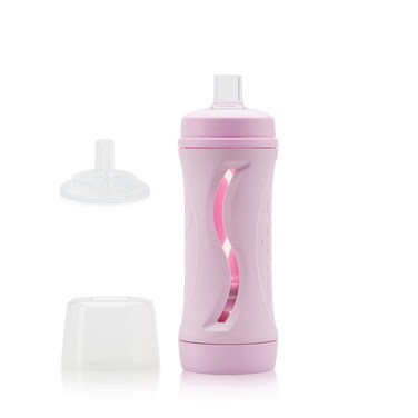 Subo Baby Food Bottle Starter Set  No Mess Baby Toddler Self Feeder  Squeeze Free Design for Purees Smoothies Yogurt Oatmeal or Thickened Liquids  Reusable Silicone Washable Cup Pink