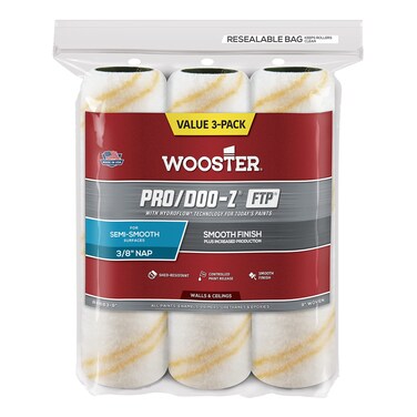 The Wooster Brush Company RR6639 Pro Doo Z FTP Roller Cover 38Inch Nap 3Pack  White