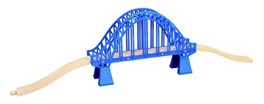 Maxim Enterprise inc Rory Crossing Bridge Wooden Train Bridge with 2Pcs of Reversible Wooden Ascending Tracks Classic Truss Viaduct Bridge Set Compatible with Major Brand Wooden Toy Trains