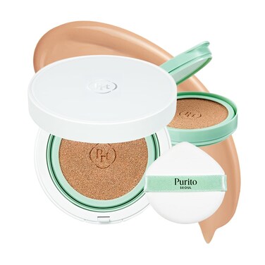 PURITO SEOUL Wonder Releaf Centella BB Cushion 13 Neutral Ivory Foundation Korean Centella Makeup Long Lasting Flawless Coverage KBeauty 15g 052 floz