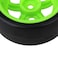 BQLZR 65 mm OD Black Plastic Smooth Tires with Green Wheel Rims for RC 1 10 On Road Racing  Drift Car Pack of 4