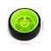 BQLZR 65 mm OD Black Plastic Smooth Tires with Green Wheel Rims for RC 1 10 On Road Racing  Drift Car Pack of 4