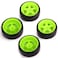 BQLZR 65 mm OD Black Plastic Smooth Tires with Green Wheel Rims for RC 1 10 On Road Racing  Drift Car Pack of 4