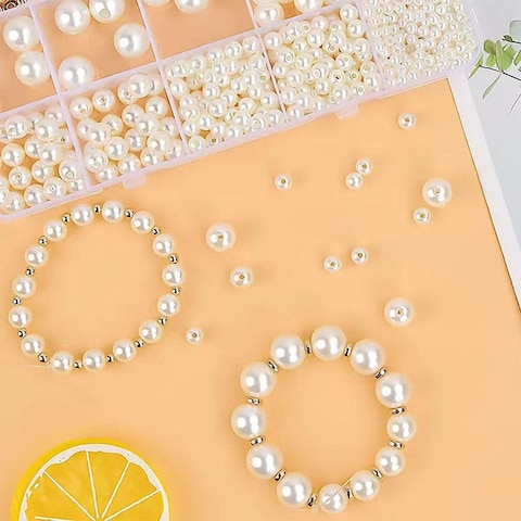1000Pcs Pearl Beads for Bracelets Making Pearl Beads for Jewelry Making for Adults Silver Bracelet Beads DIY Kit Silver Spacer Beads for Bracelets Women Friendship Bracelet Making Kit Silvery
