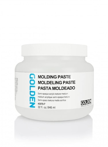 Molding Paste by GOLDEN 32 fl oz Jar Professional Acrylic Paste Medium SemiOpaque