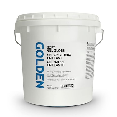 Soft Gel Gloss by GOLDEN 128 fl oz Jar Professional Acrylic Gel Medium Transparent