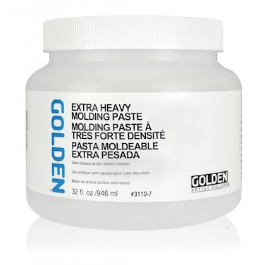 Extra Heavy Molding Paste by GOLDEN 32 fl oz Jar Professional Acrylic Paste Medium SemiOpaque