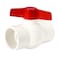 Eastman 2 Inch Slip Schedule 40 PVC Quarter Turn Ball Valve Brass Plumbing Fitting 20121 White