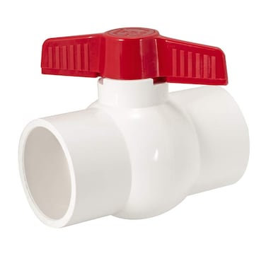 Eastman 2 Inch Slip Schedule 40 PVC Quarter Turn Ball Valve Brass Plumbing Fitting 20121 White