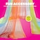 Constructive Playthings Rainbow Retreat Kids CanopyDecorative Fun Space Hanging Bed Canopy for Bedrooms Optimize Classroom Space or Play Space Mesh Netting Built In Loop Easy Assembly All Ages