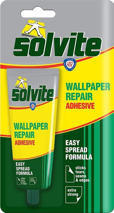 Solvite Wallpaper Repair Adhesive Wallpaper Paste for Fixing Tears Seams  Edges ExtraStrong Glue for Seam Repair EasySpread Wallpaper Glue 1x56g